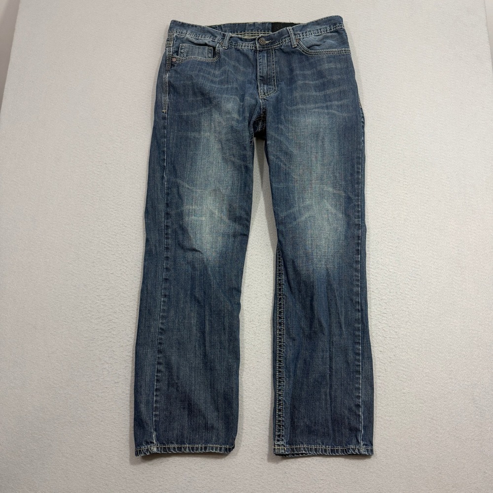 Vintage TK Axel Jeans Mens 34x32 Blue Straight Leg Denim Pants Faded y2k Grunge